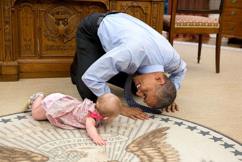 Obama cu un copil