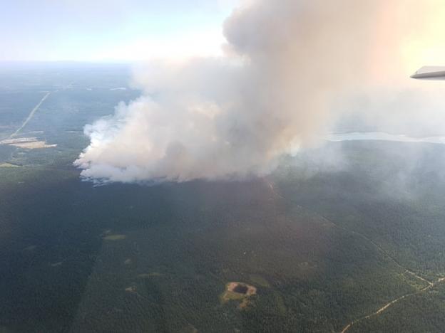 British Columbia wildfires seen near 100 Mile House in British Columbia