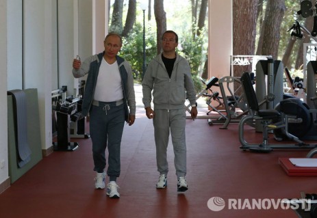 Putin Medvedev sport